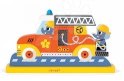 Magnetpuzzle Aus Holz Feuerwehrauto Vertikal Janod 8 Teile Ab 18 Monaten