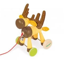 Holzrentier Zigolos Janod Auf Rädern Mit Glocke Ab 12 Monaten