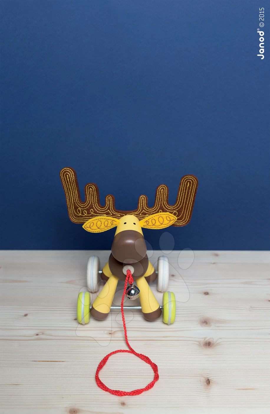 Holzrentier Zigolos Janod Auf Rädern Mit Glocke Ab 12 Monaten – Bild 4