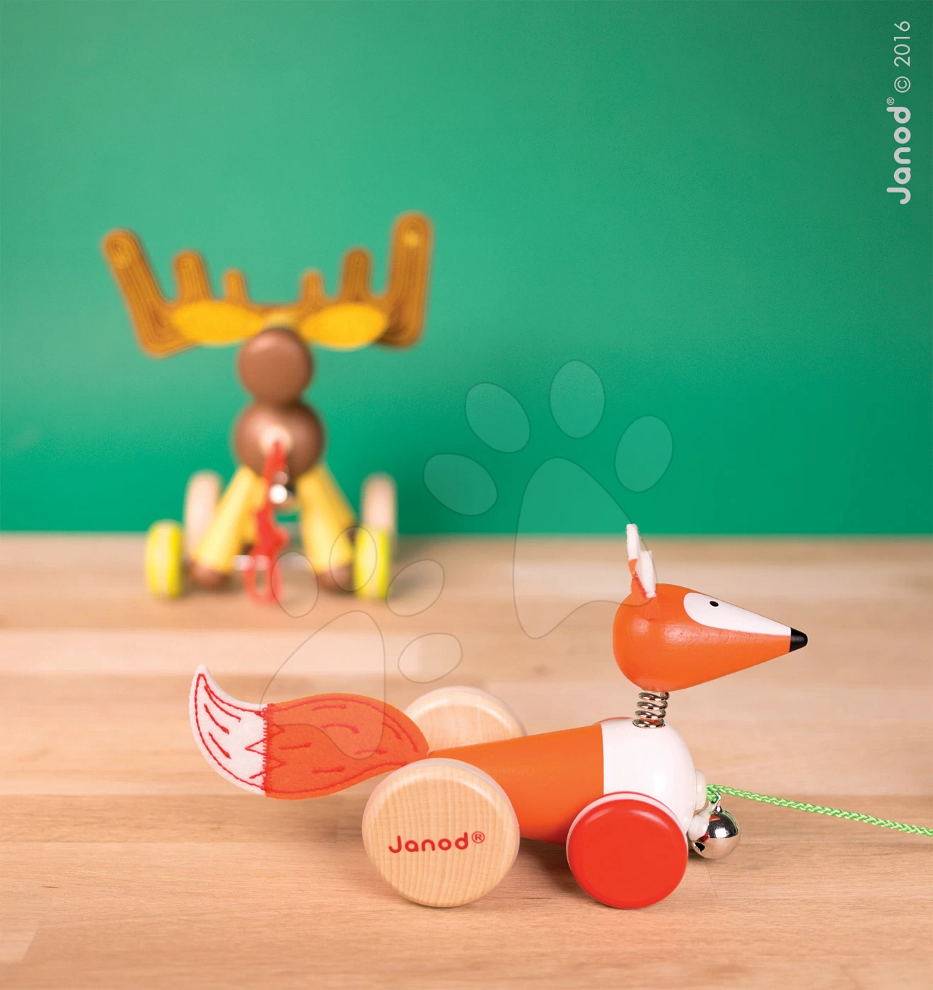 Holzrentier Zigolos Janod Auf Rädern Mit Glocke Ab 12 Monaten – Bild 5