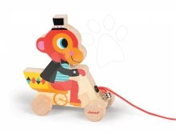 Holzaffe Janod Zirkus-Tier Zum Ziehen Mit Glocke Ab 12 Monaten