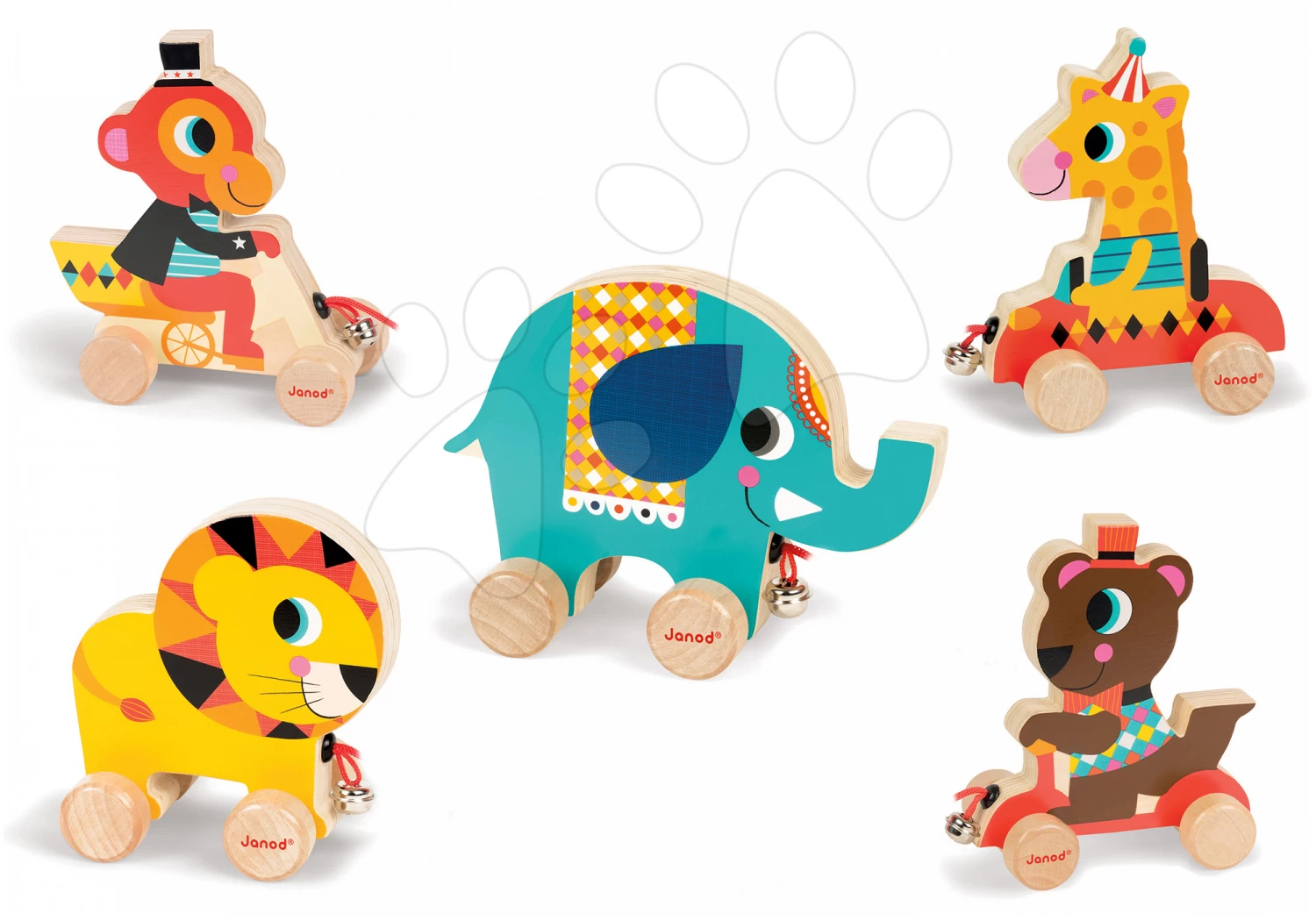 Holzbär Janod Zirkustier Zum Ziehen Mit Glocke Ab 12 Monaten – Bild 2