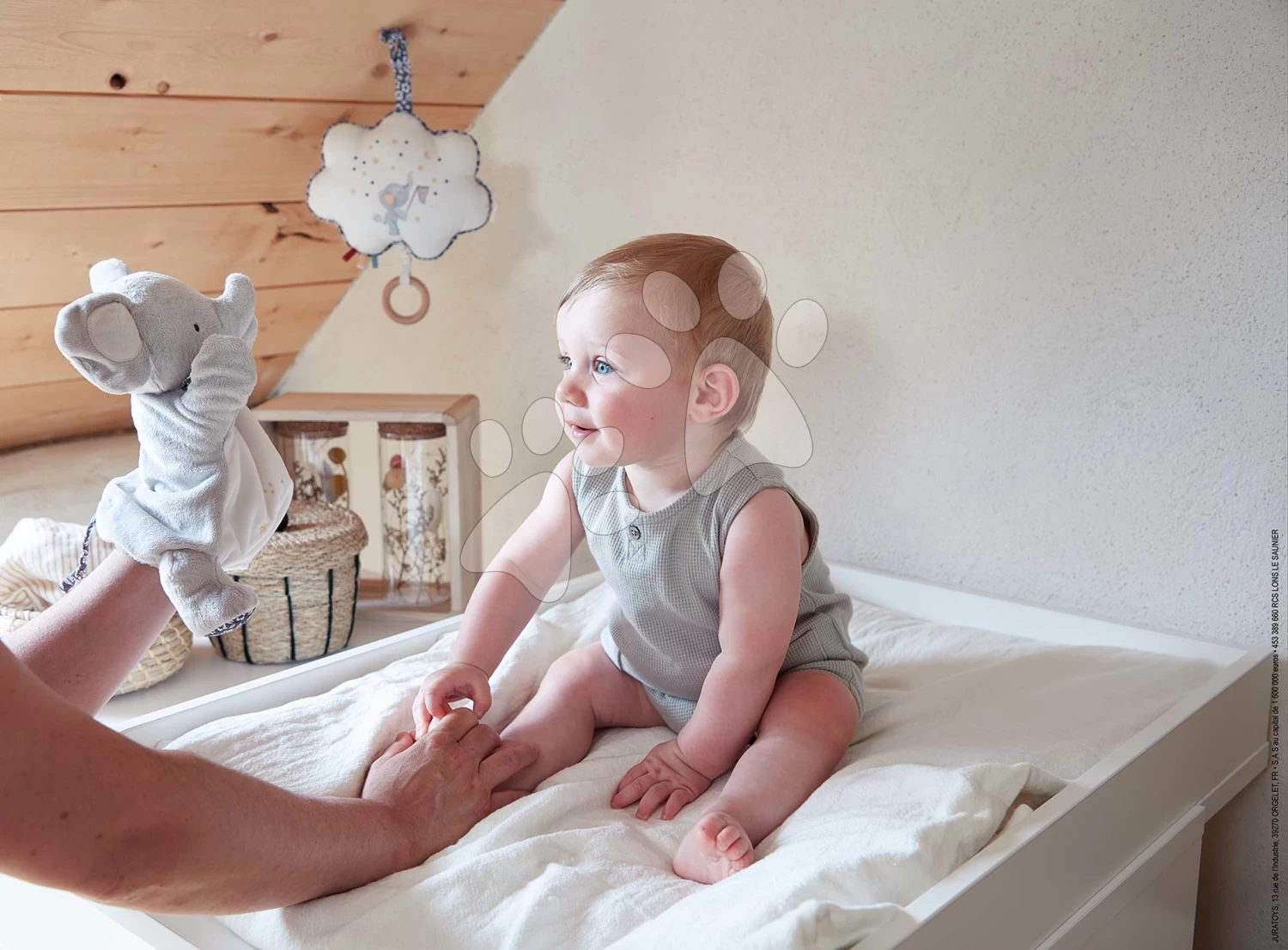 Textile Spielschrank - Wolke Twinkle Twinkle Little Star Musical Fabric Box Petites Chansons Kaloo Mit Holzring Grau Ab 0 Monaten K210001 – Bild 3