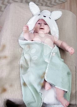 Handtuch Mit Kapuze Für Die Kleinsten Hase Bath Towel Dove K'Doux Kaloo Weiß 75*75 Cm Aus Feinem Weichem Stoff Ab 0 Monaten K216006