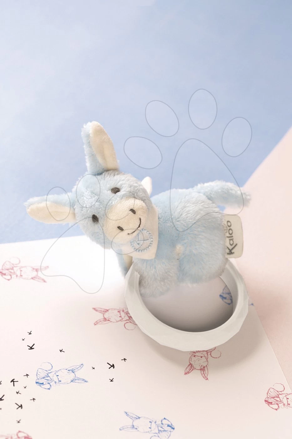 Plüschesel Mit Beißring Les Amis Regliss Kaloo Knirschend Und Raschelnd Im Geschenkkarton 16 Cm Blau Ab 0 Monaten – Bild 3