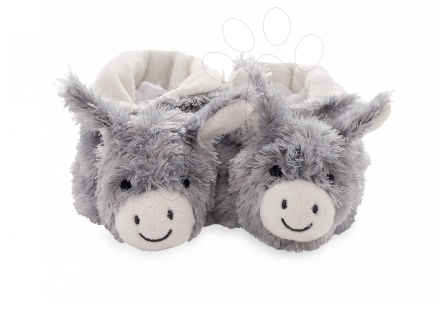 Plüschhausschuhe Esel Les Amis Kaloo Aus Feinem Plüsch Creme-grau Ab 0 Monaten