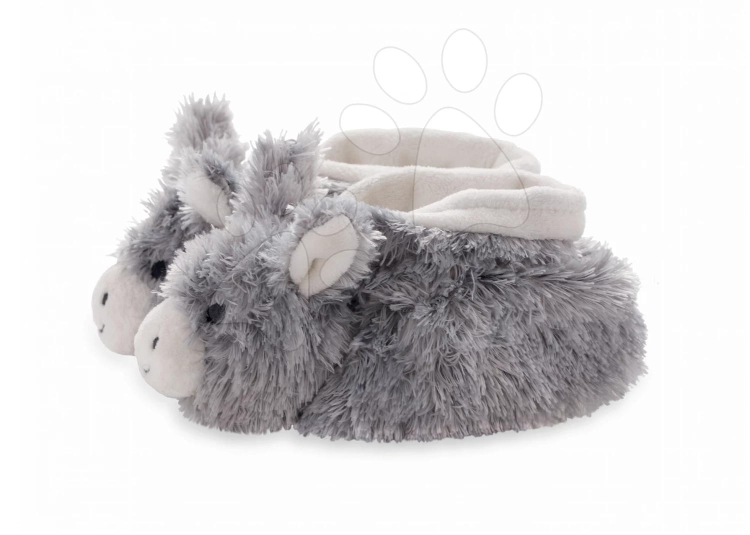 Plüschhausschuhe Esel Les Amis Kaloo Aus Feinem Plüsch Creme-grau Ab 0 Monaten – Bild 2