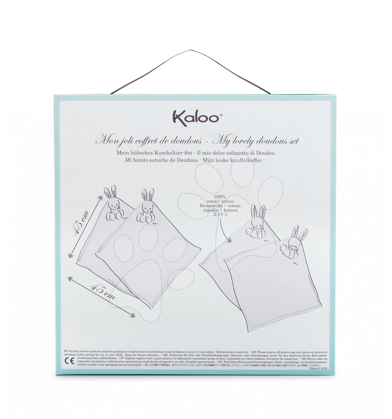 Häschen Zum Kuscheln Les Amis Doudou Kaloo 2 Stück Für Die Kleinsten Weiße Creme – Bild 2