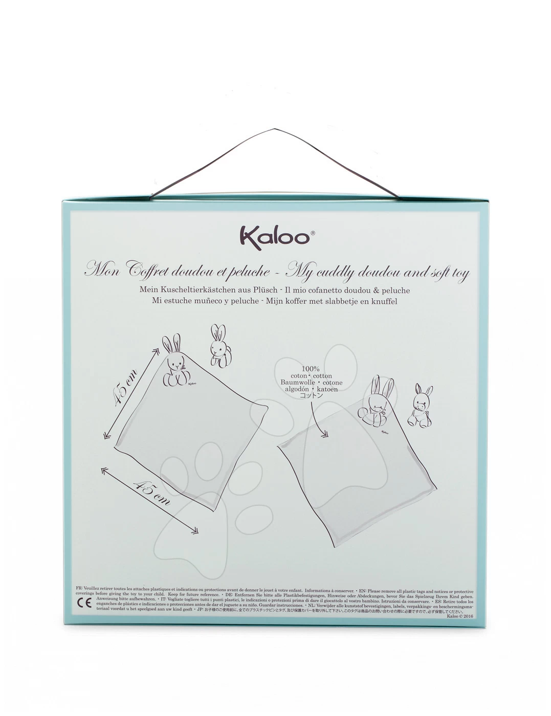 Esel Zum Kuscheln Les Amis Doudou Kaloo Mit Ohren Aus Feinem Weichem Stoff Und Esel Für Die Kleinsten Weiß-grau – Bild 3