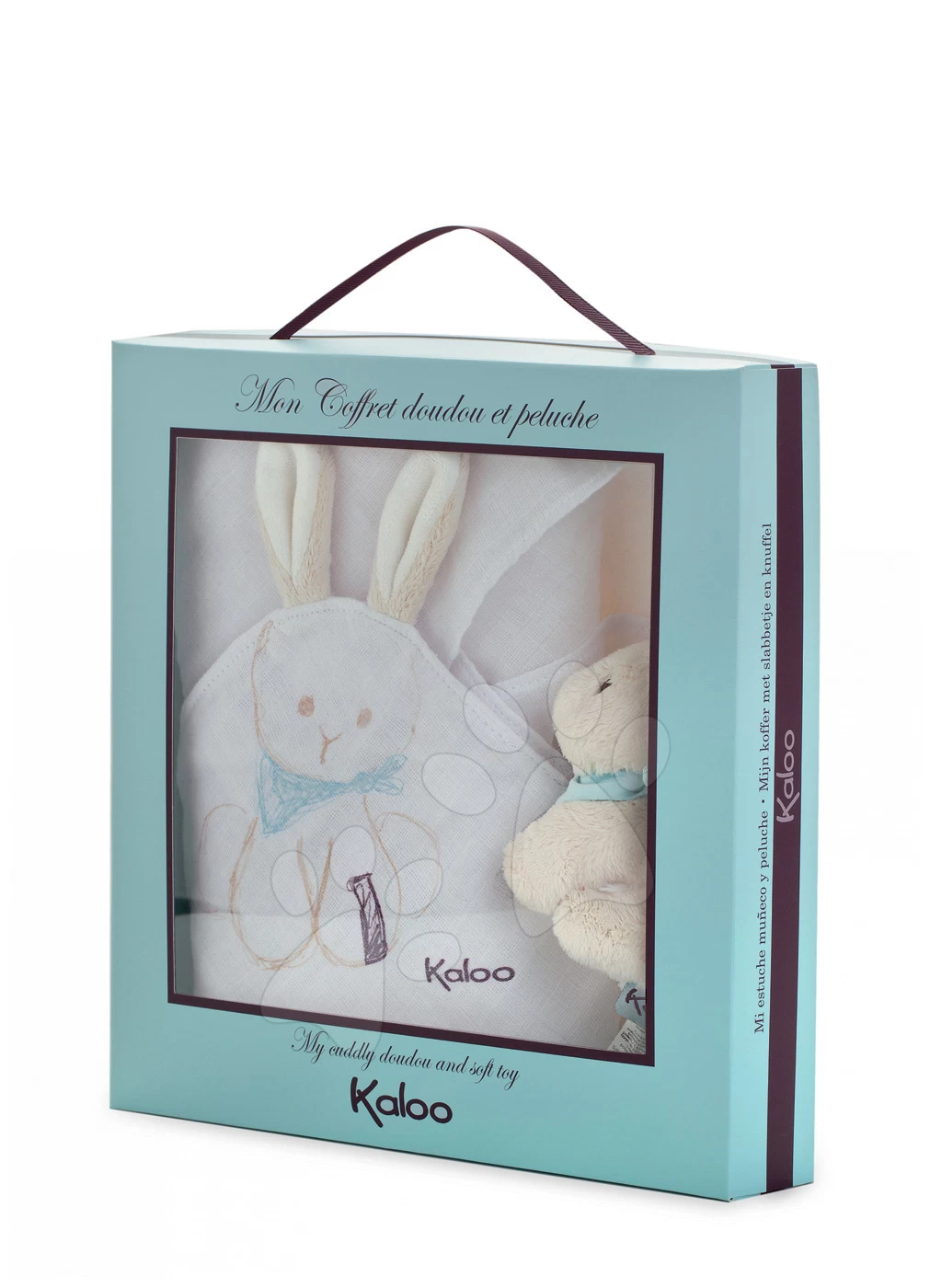 Häschen Zum Kuscheln Les Amis Doudou Kaloo Mit Ohren Aus Feinem Weichem Stoff Und Häschen Für Die Kleinsten Weiß-creme – Bild 2