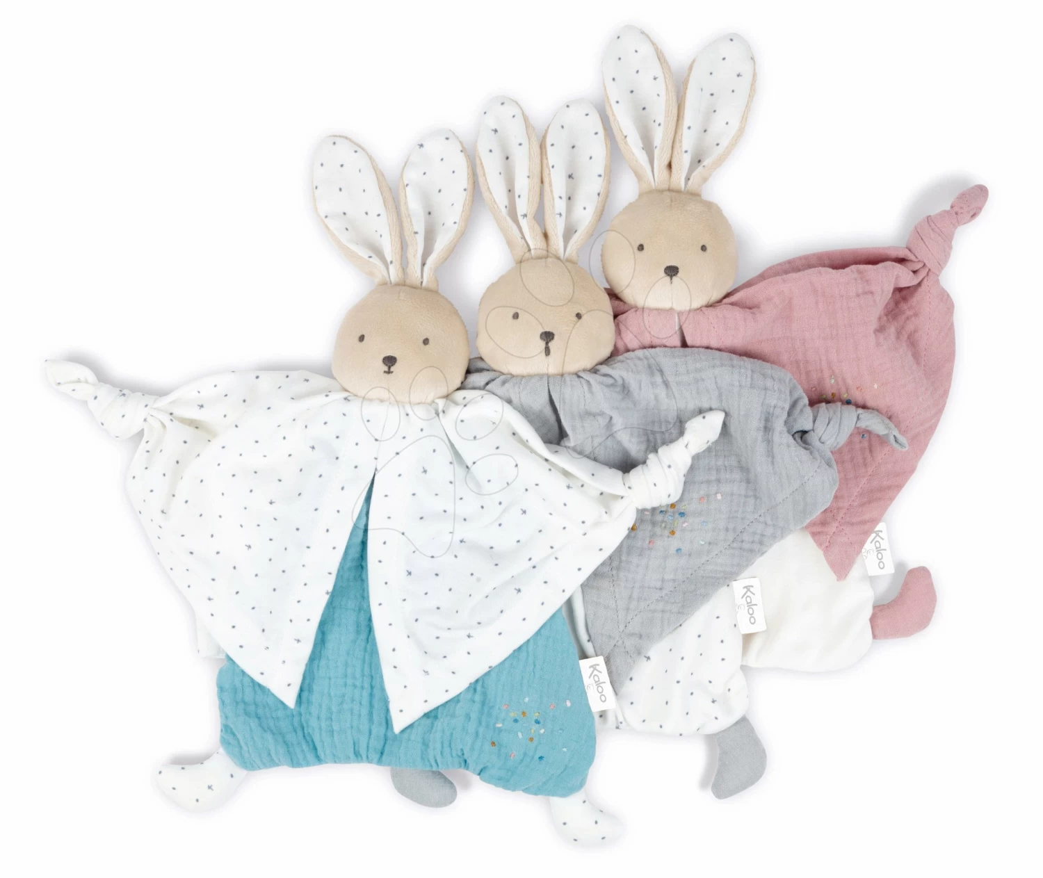Häschen Aus Textil Blau Organic Cotton Doudou Rabbit Blue Kaloo Zum Kuscheln Im Kinderbett 20 Cm Im Geschenkkarton Ab 0 Monaten – Bild 2