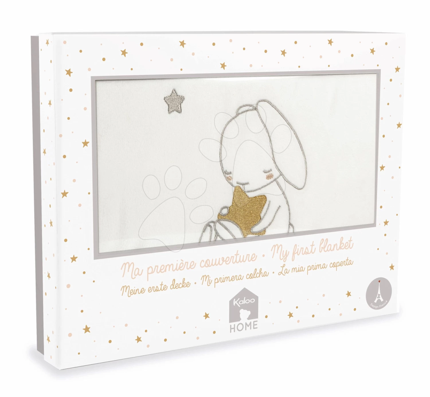 Decke Für Die Kleinsten My First Blanket Home Kaloo Mit Stickerei Hase 85 * 70 Cm Aus Feinem Weichem Material Ab 0 Monaten – Bild 3
