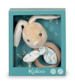 Beißring Hase Mit Holzring Justin Rabbit Teether Fripons Kaloo Mit Rassel Aus Feinem Stoff In Der Geschenkbox Ab 0 Monat