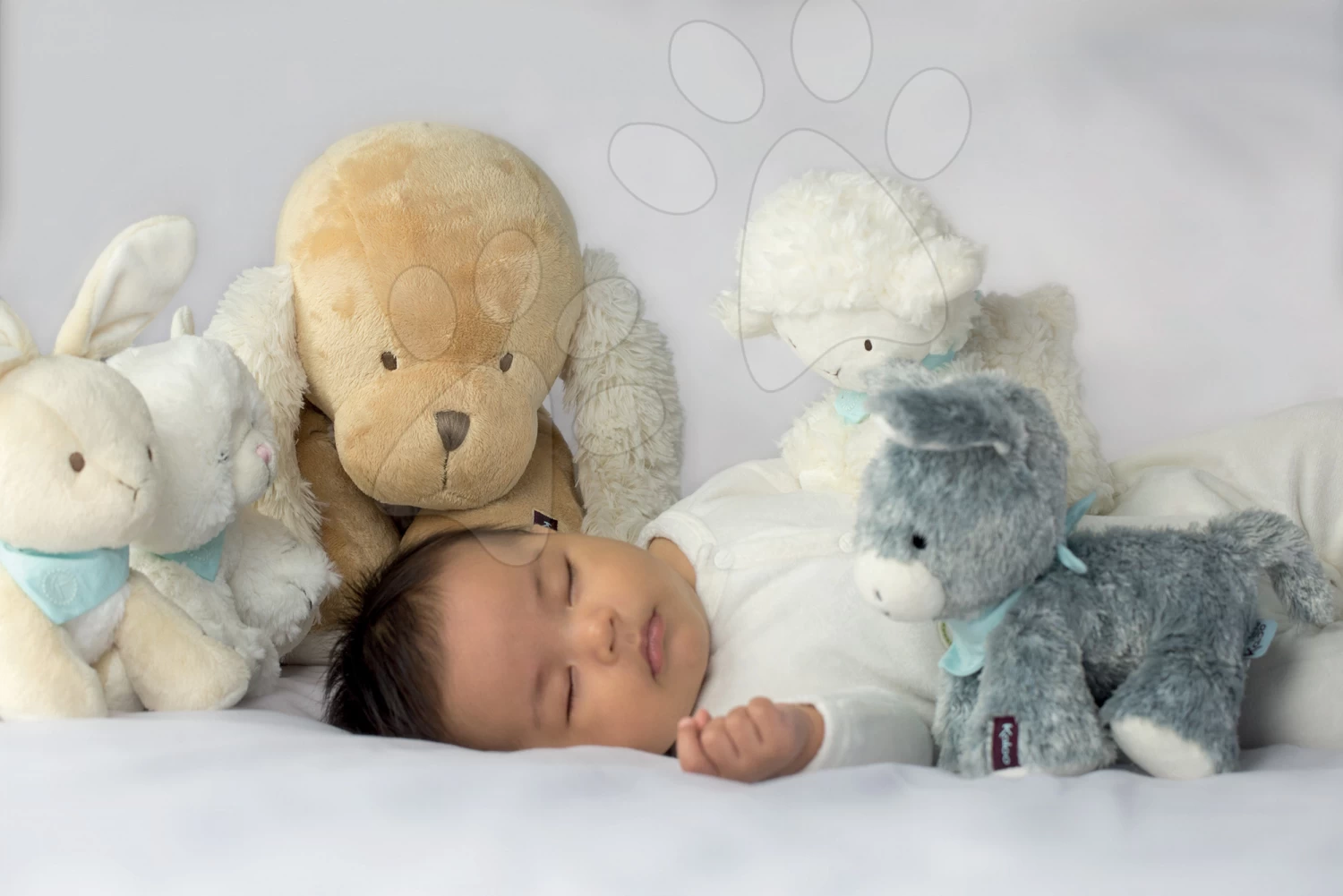 Häschen Zum Kuscheln Les Amis Doudou Kaloo 2 Stück Für Die Kleinsten Weiße Creme – Bild 3